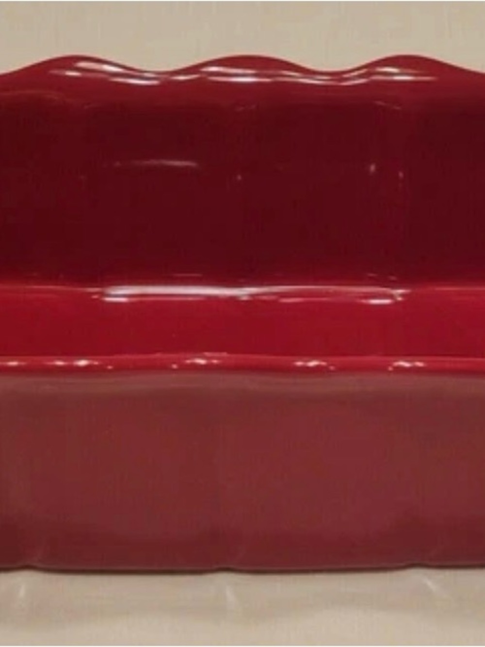 Princess House Red Ceramic Bench Planter
